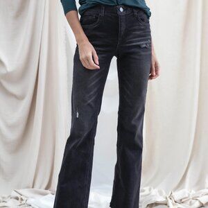 Mac and Me  Black Vintage Boot with Raw Hem Regular